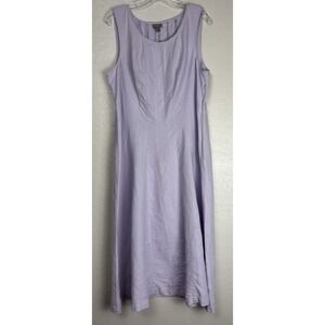 J. Jill 100% Linen Sleeveless‎ Pleated Maxi Dress Sz XL Lavender 2014